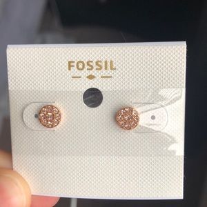 Rose Gold Fossil Earrings